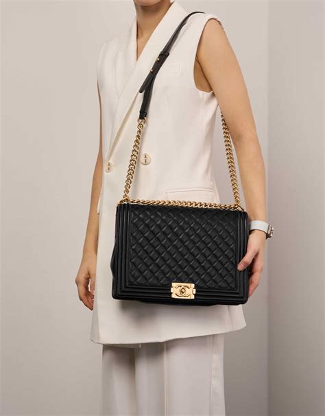 chanel boy quilted black|chanel large bag.